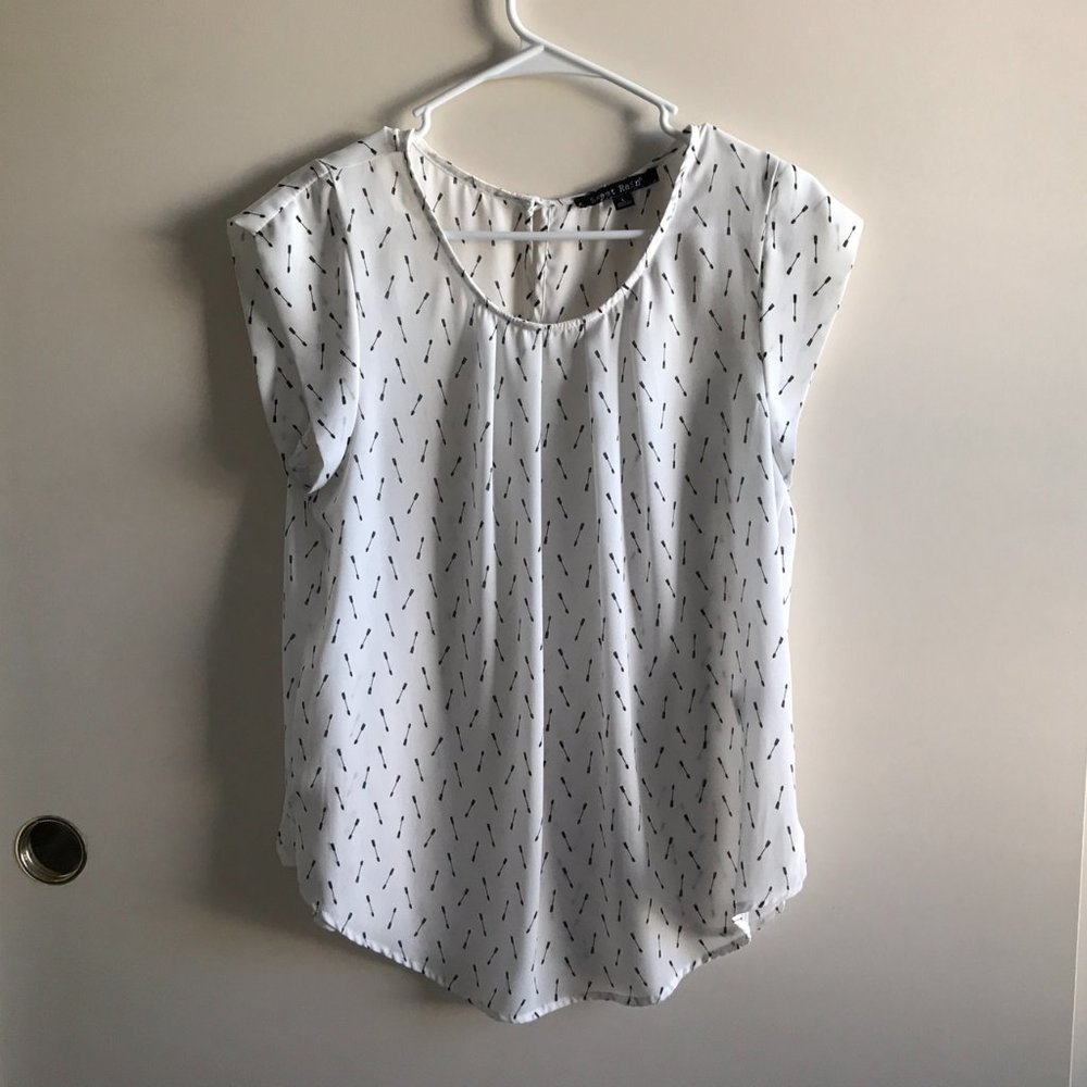 Sweet Rain Black Arrow Business Casual Blouse